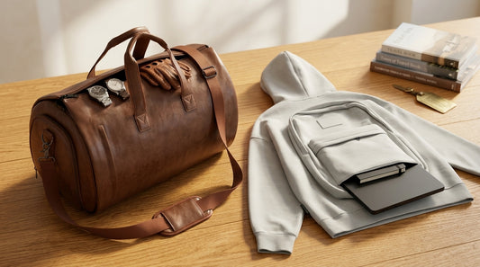Leather Duffel Bag vs the Hoodie Backpack