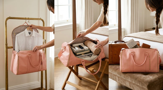 How a Garment Bag Turns into Weekender for Wrinkle Free Travel
