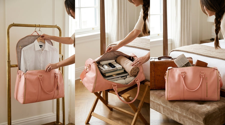 How a Garment Bag Turns into Weekender for Wrinkle Free Travel