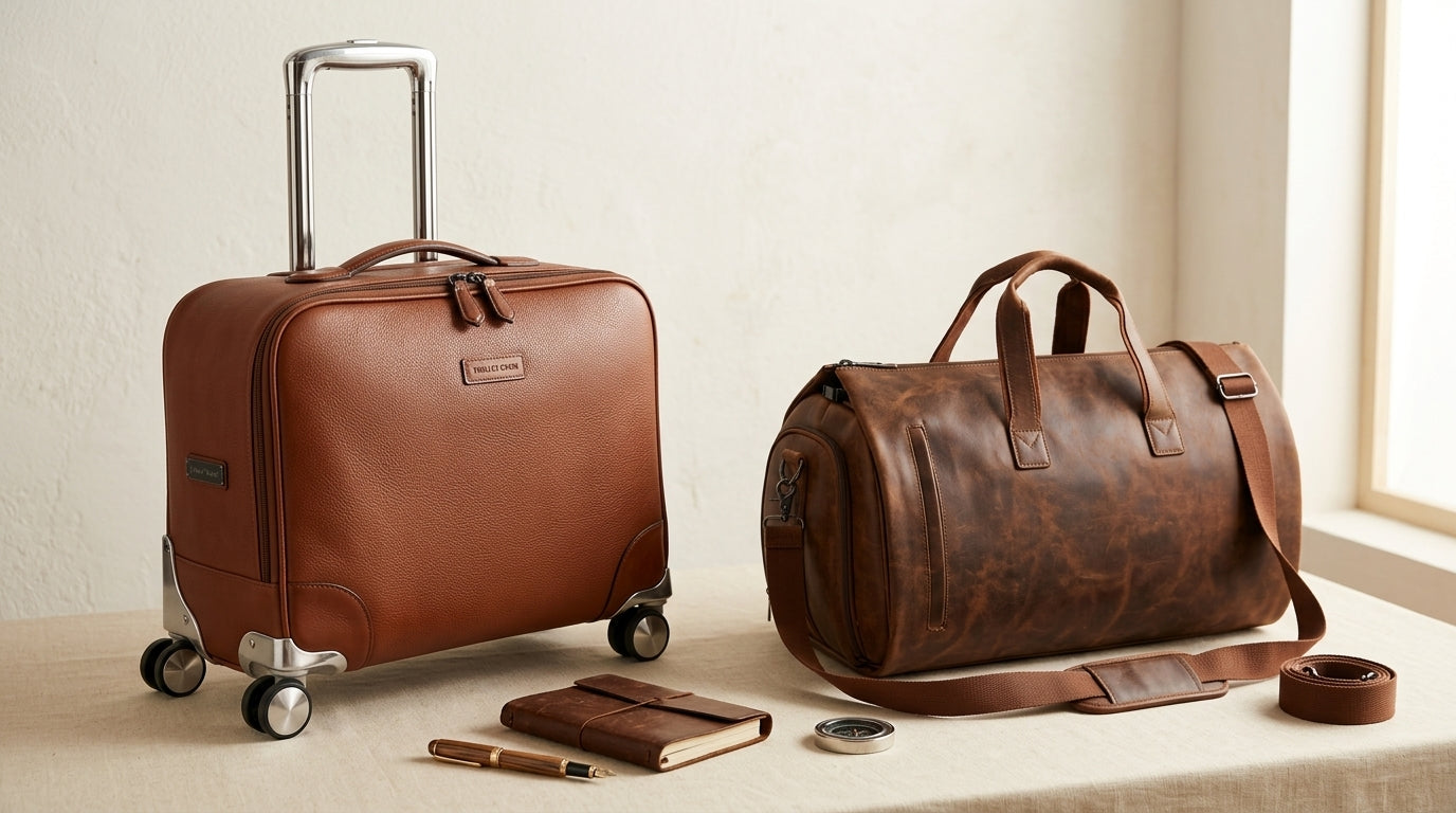Leather Trolley Cabin Bag vs Leather Duffel Which Is Better