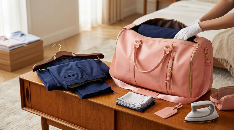 How to pack a suit in a suitcase without wrinkles