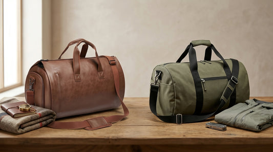 Leather duffel bag vs duffel bag Material Comparison Guide
